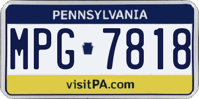 PA license plate MPG7818