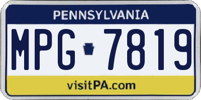 PA license plate MPG7819