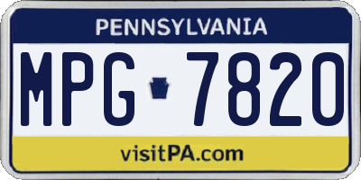 PA license plate MPG7820