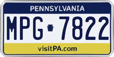 PA license plate MPG7822