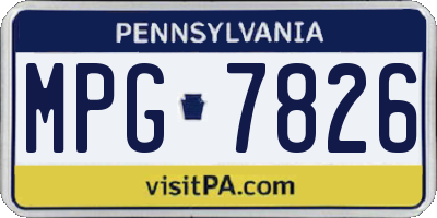 PA license plate MPG7826