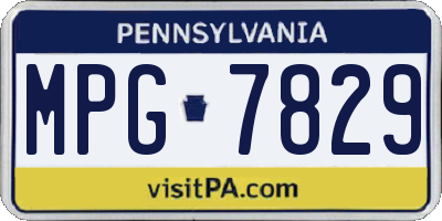 PA license plate MPG7829