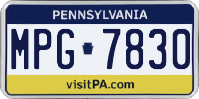 PA license plate MPG7830