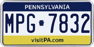 PA license plate MPG7832