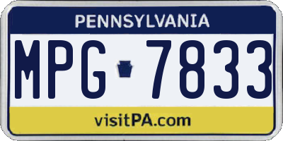 PA license plate MPG7833