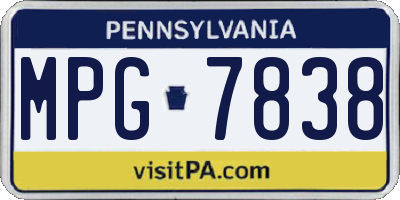PA license plate MPG7838