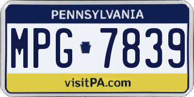 PA license plate MPG7839
