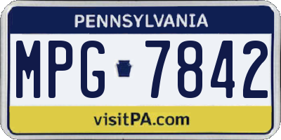 PA license plate MPG7842