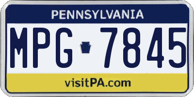 PA license plate MPG7845