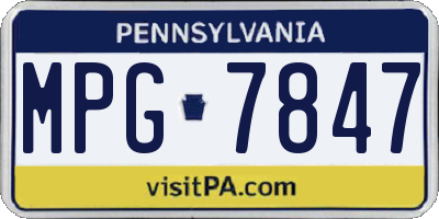 PA license plate MPG7847