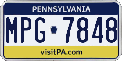 PA license plate MPG7848