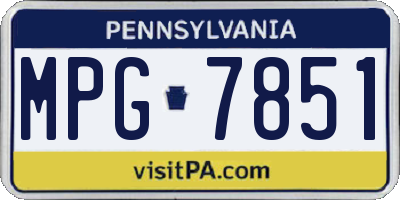 PA license plate MPG7851