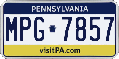 PA license plate MPG7857