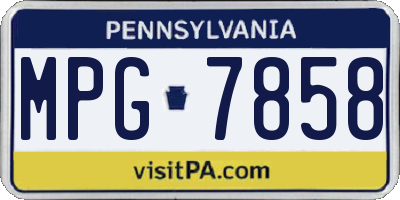 PA license plate MPG7858