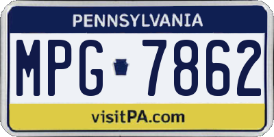 PA license plate MPG7862