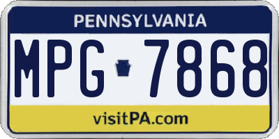 PA license plate MPG7868