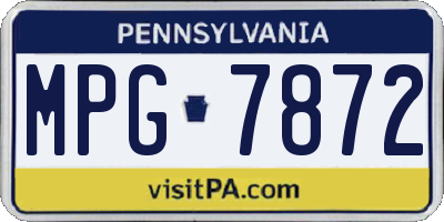 PA license plate MPG7872