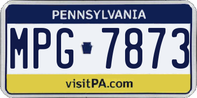 PA license plate MPG7873