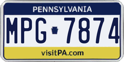 PA license plate MPG7874