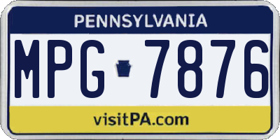 PA license plate MPG7876