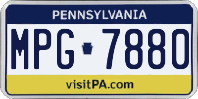 PA license plate MPG7880
