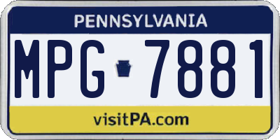 PA license plate MPG7881