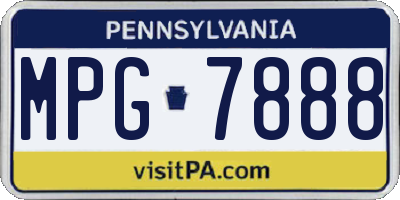 PA license plate MPG7888
