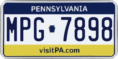 PA license plate MPG7898