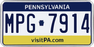 PA license plate MPG7914