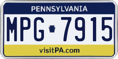 PA license plate MPG7915