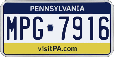 PA license plate MPG7916