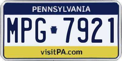 PA license plate MPG7921