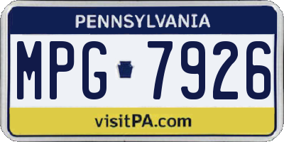 PA license plate MPG7926