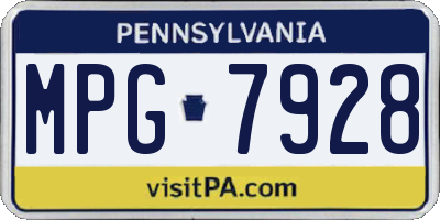 PA license plate MPG7928