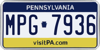 PA license plate MPG7936