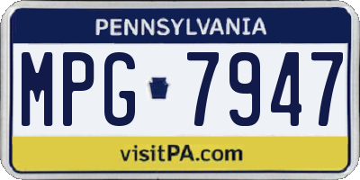 PA license plate MPG7947