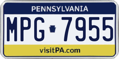 PA license plate MPG7955