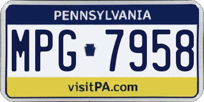 PA license plate MPG7958