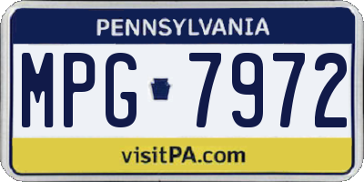 PA license plate MPG7972