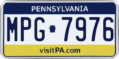 PA license plate MPG7976