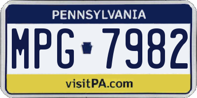 PA license plate MPG7982