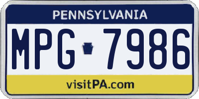 PA license plate MPG7986