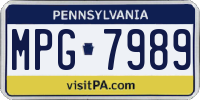 PA license plate MPG7989