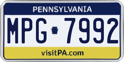 PA license plate MPG7992