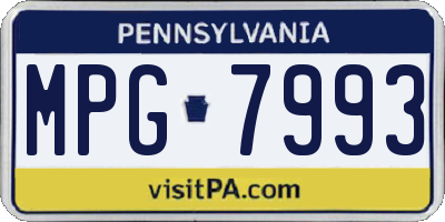 PA license plate MPG7993