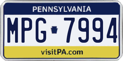 PA license plate MPG7994