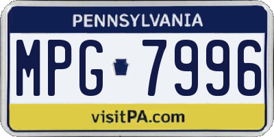 PA license plate MPG7996