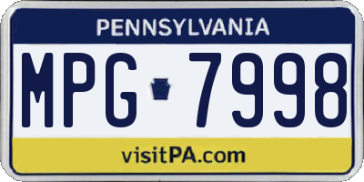 PA license plate MPG7998
