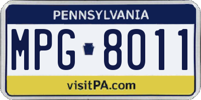 PA license plate MPG8011