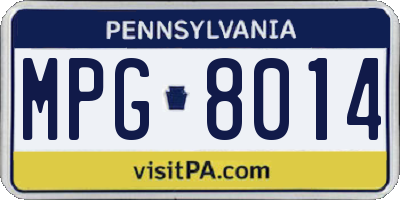PA license plate MPG8014